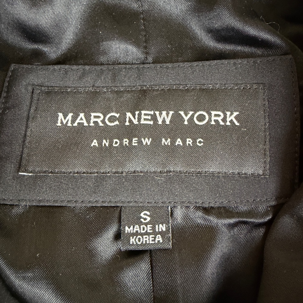 Marc New York Black Fully Lined Belted Trench Coat Size S - Picture 4 of 6
